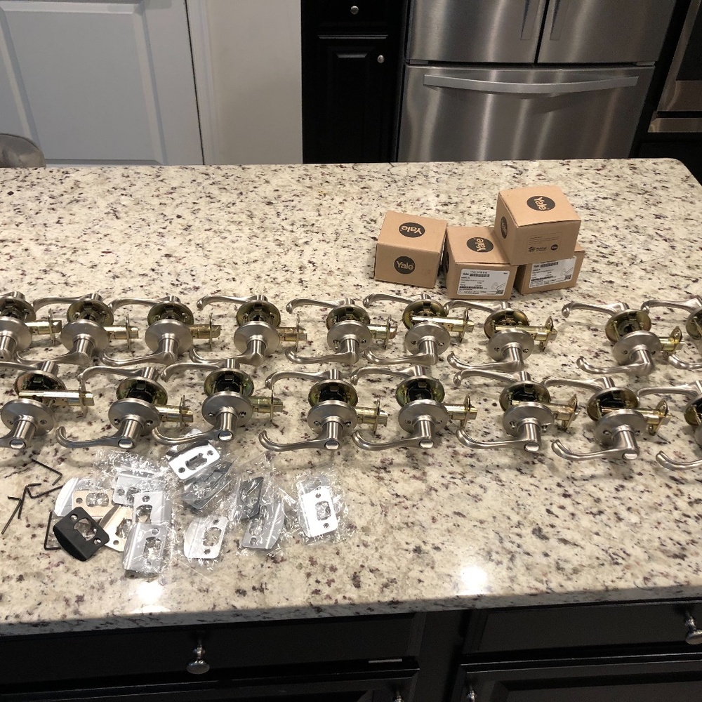 Lot of Kwikset Dorian Satin Nickel Door Handles